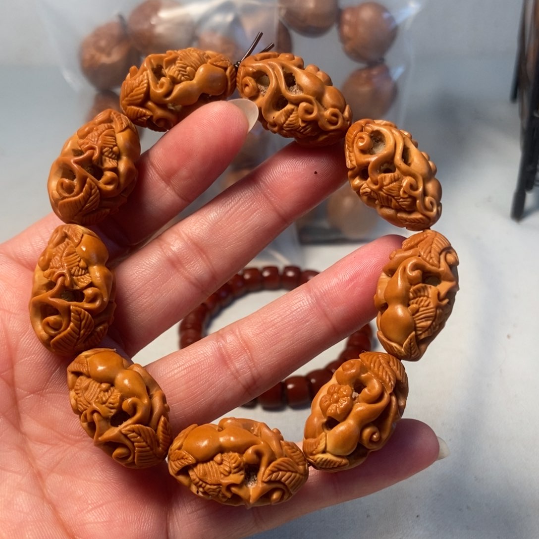 橄榄核手串/手链镂空葫芦18