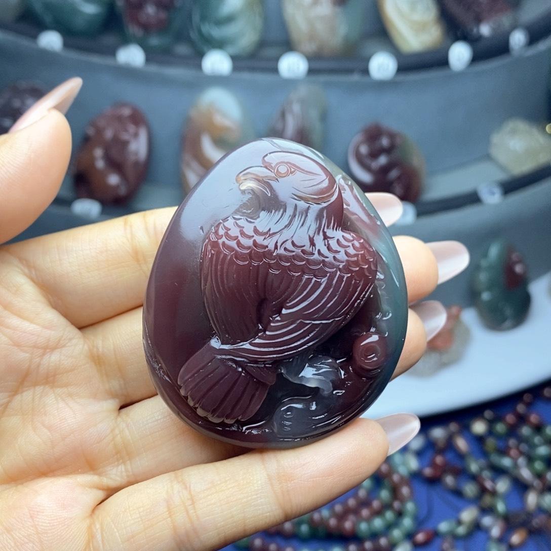 景***花玛瑙/玉髓未镶嵌吊坠(不含链)