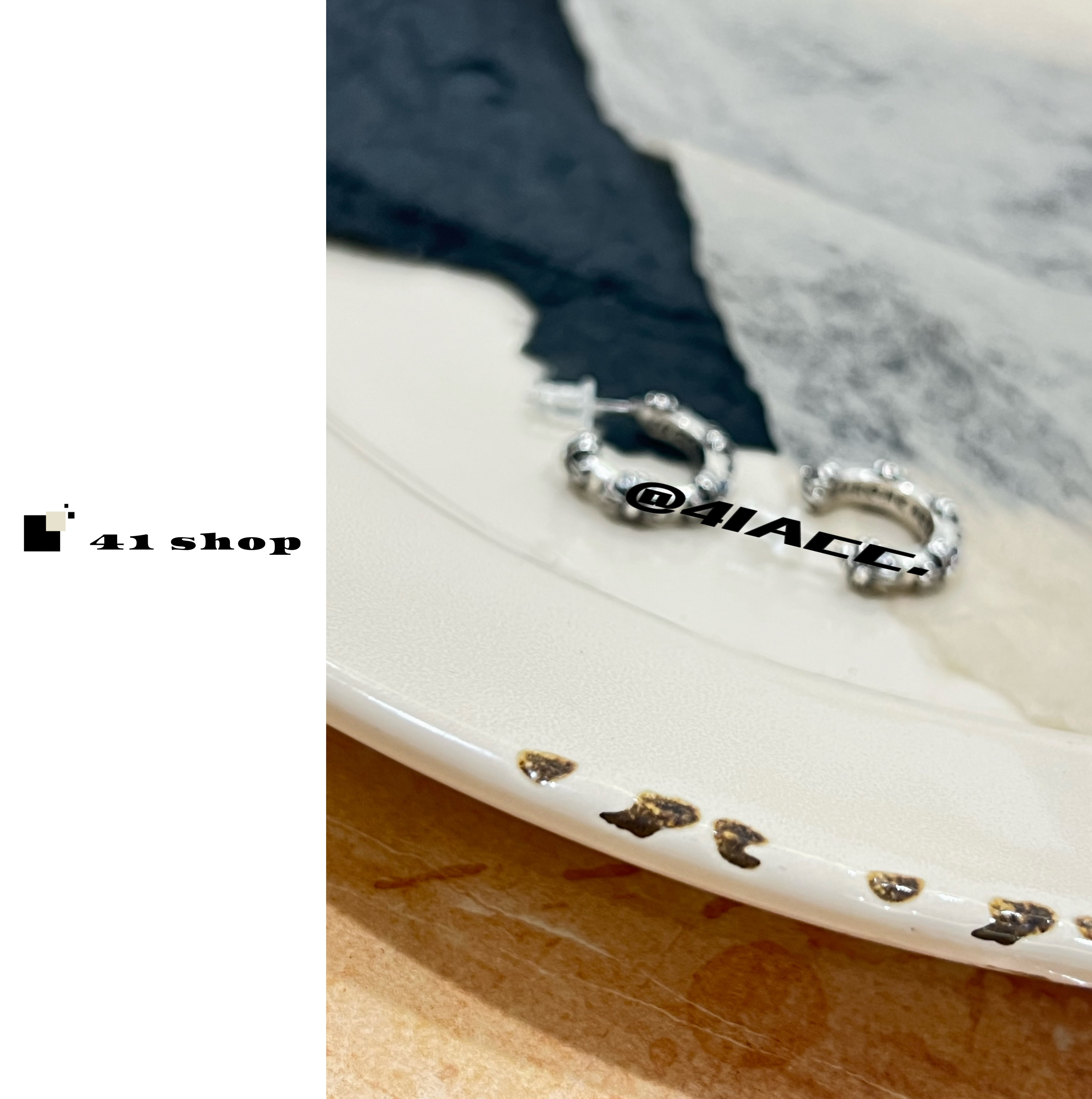 铜合金耳饰 A067 做旧浮雕设计克克C圈耳环