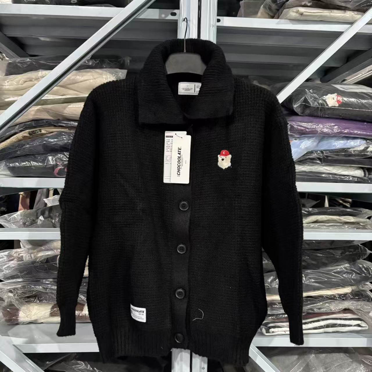 三色男女同款针织外套A382