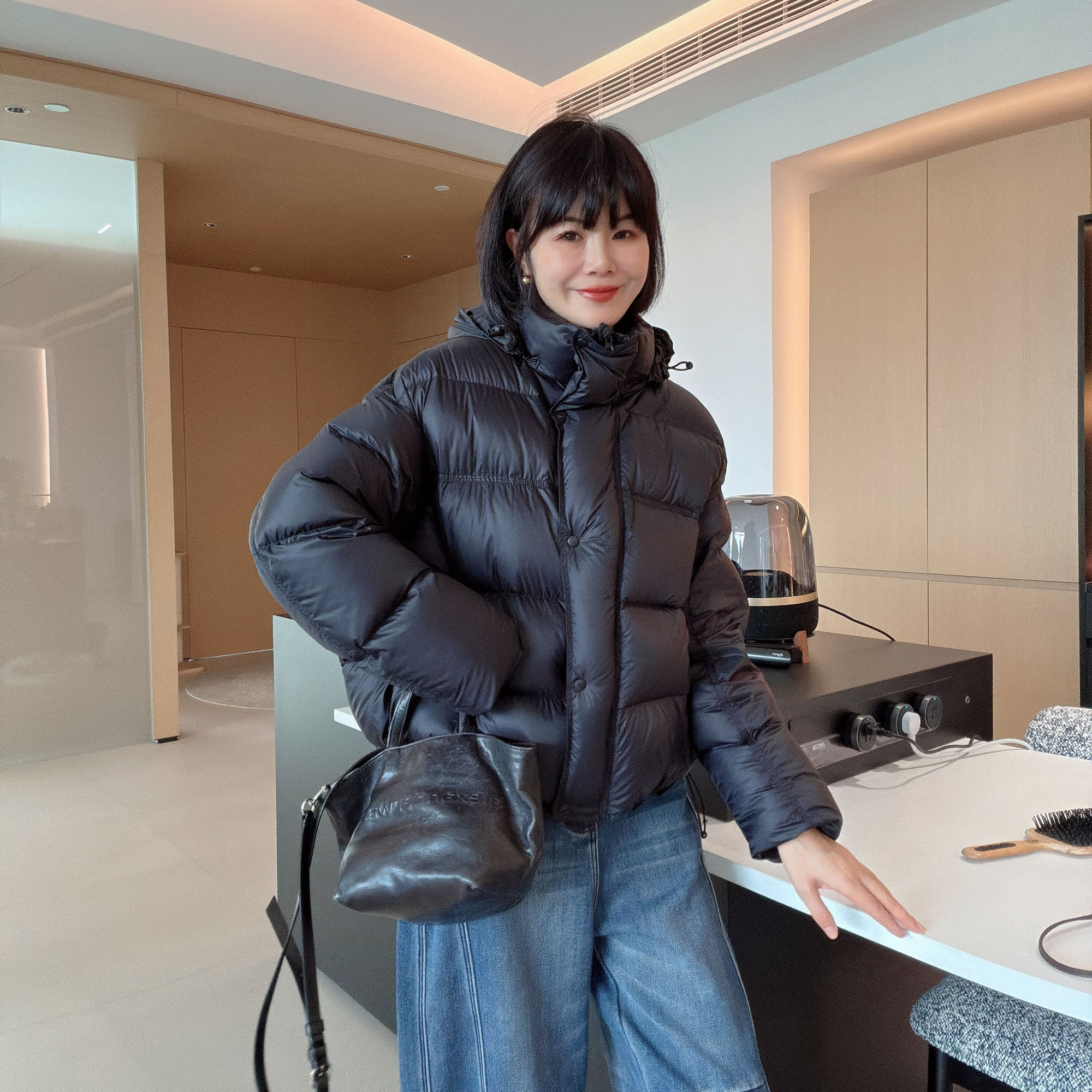 2025冬季小个子蓬松加厚泡芙鸭绒连帽面包羽绒服