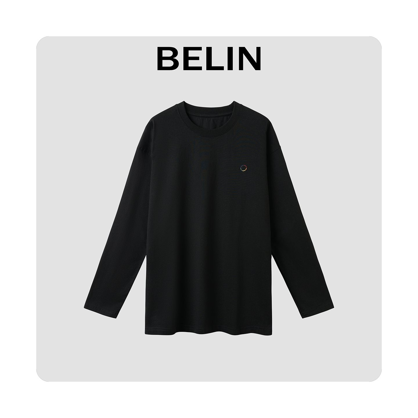 BELIN 基础款长袖笑脸打底长袖T恤女高棉感舒适上衣女2025秋季新