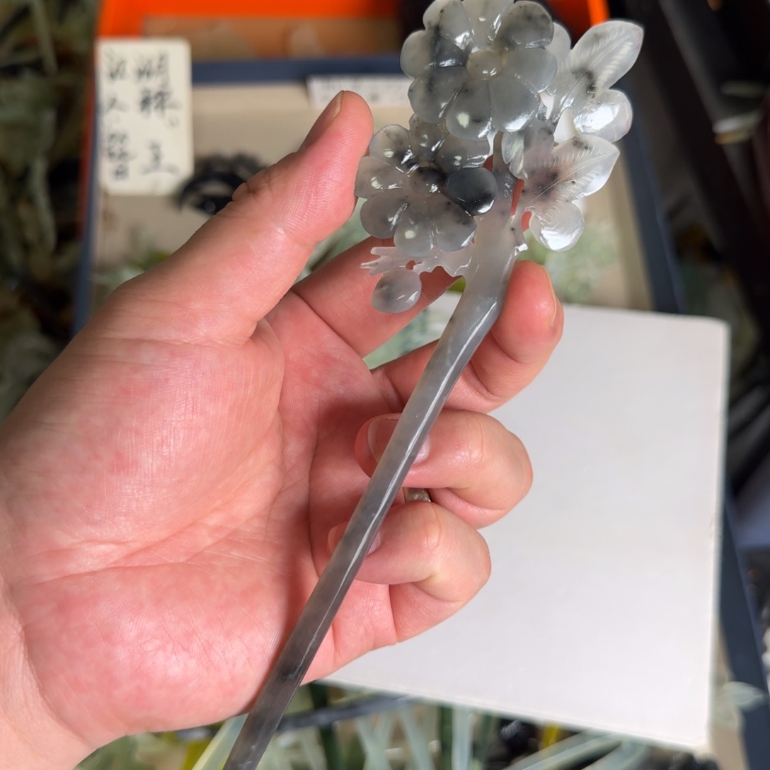 岫玉发饰未镶嵌岫玉发簪就是好看