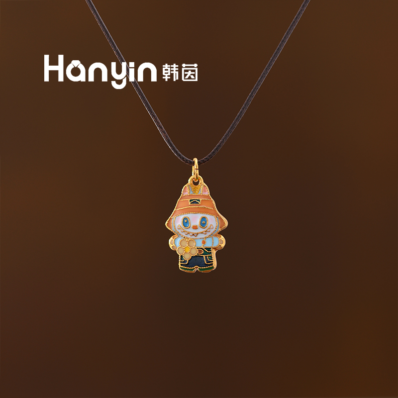 非金属皮质项链 原创设计潮玩卡通风设计花花拉bubu项链AAA