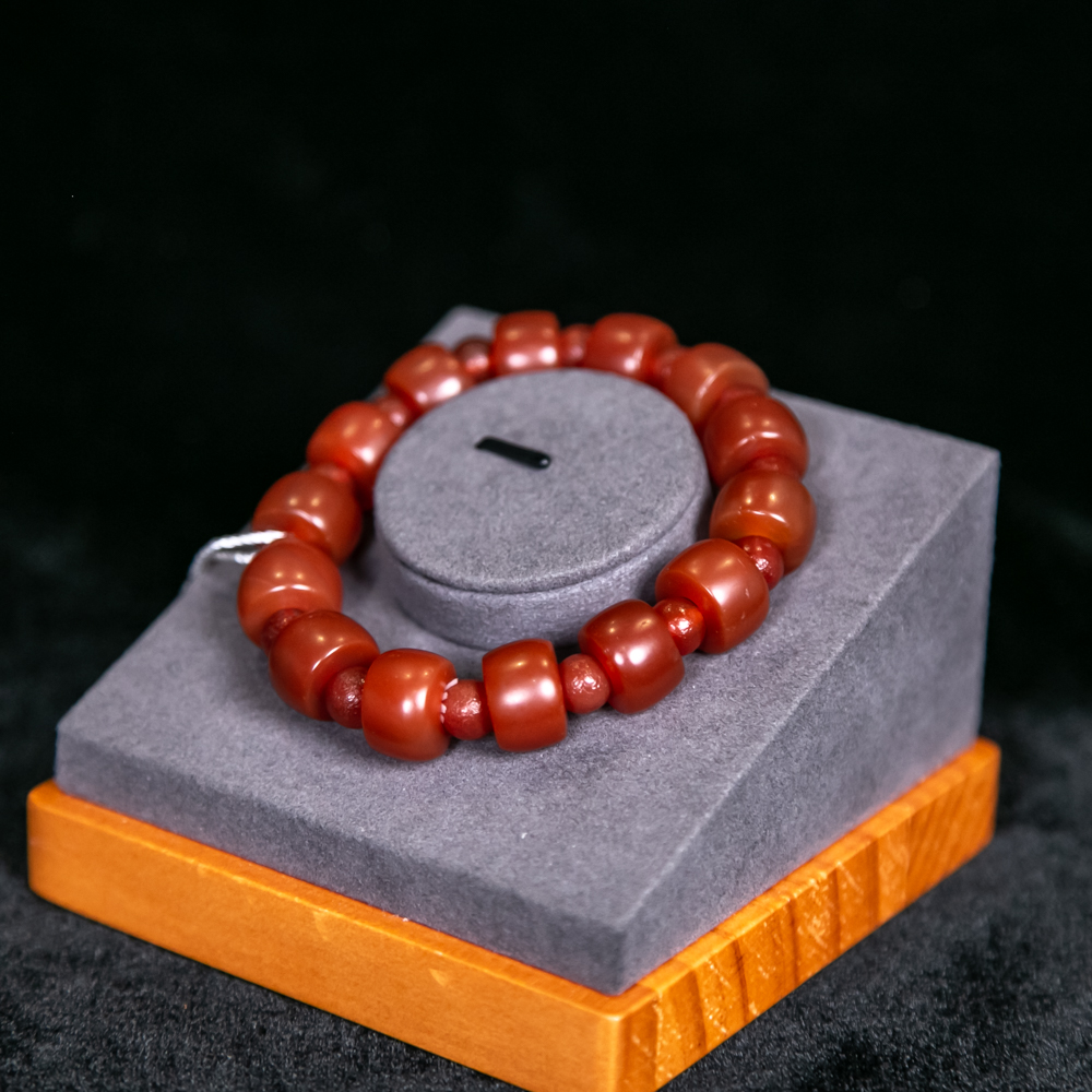 玛瑙珠串HLXMN-096（评级撕毁不退）