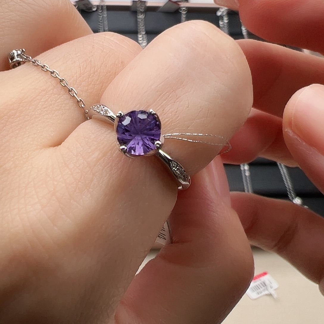 银S925镶嵌戒指紫晶