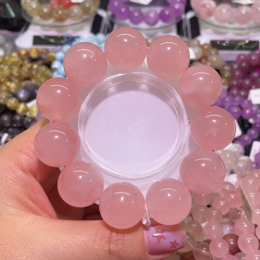 水晶手链未镶嵌20mm西柚粉