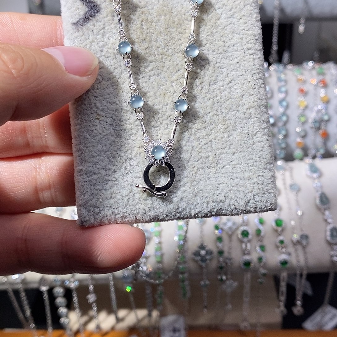 翡翠银S925镶嵌颈饰