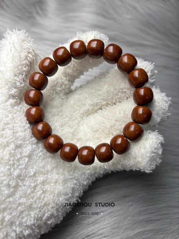 【教授出品】紫金鼠老型手串紫红皮老树料绕指柔菩提子佛珠文玩手串