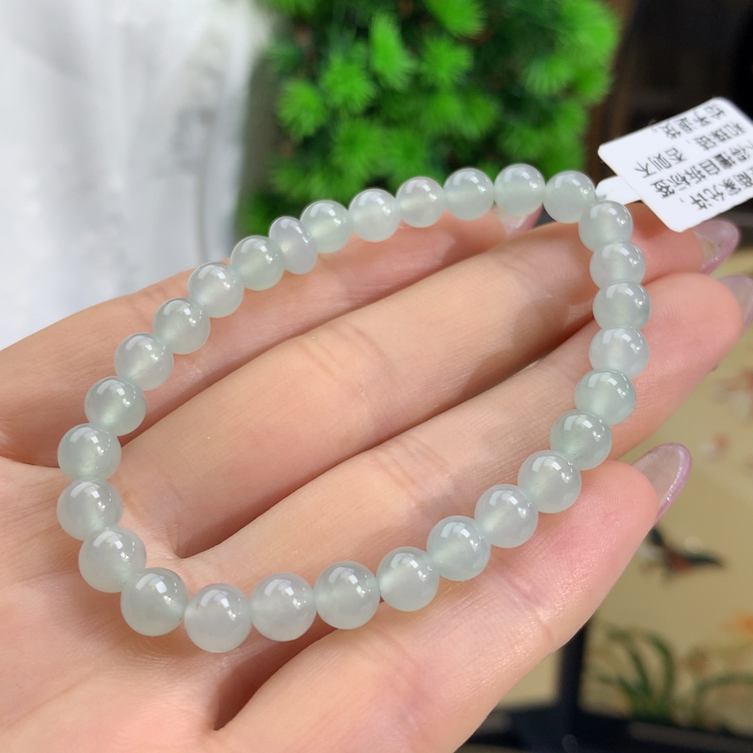 翡翠颈饰未镶嵌冰蓝晴手链卡6.3m m