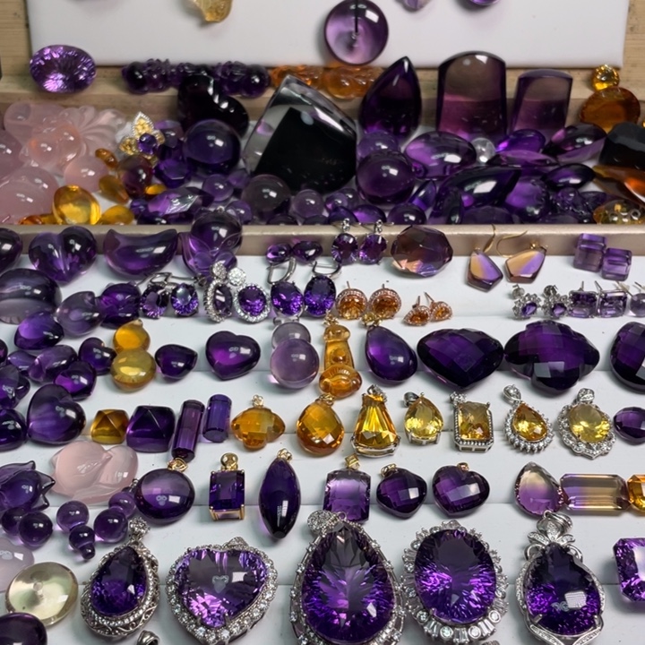 S***游紫晶银S925镶嵌颈饰