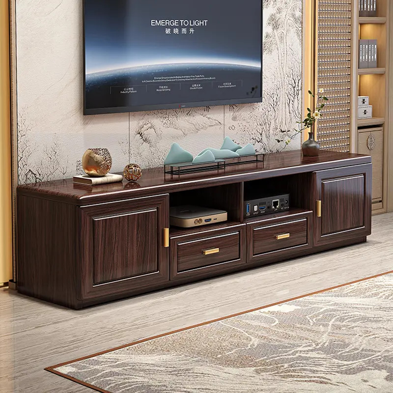 新中式紫金檀木客厅电视柜茶几组现代简约家用小户型落地影视柜