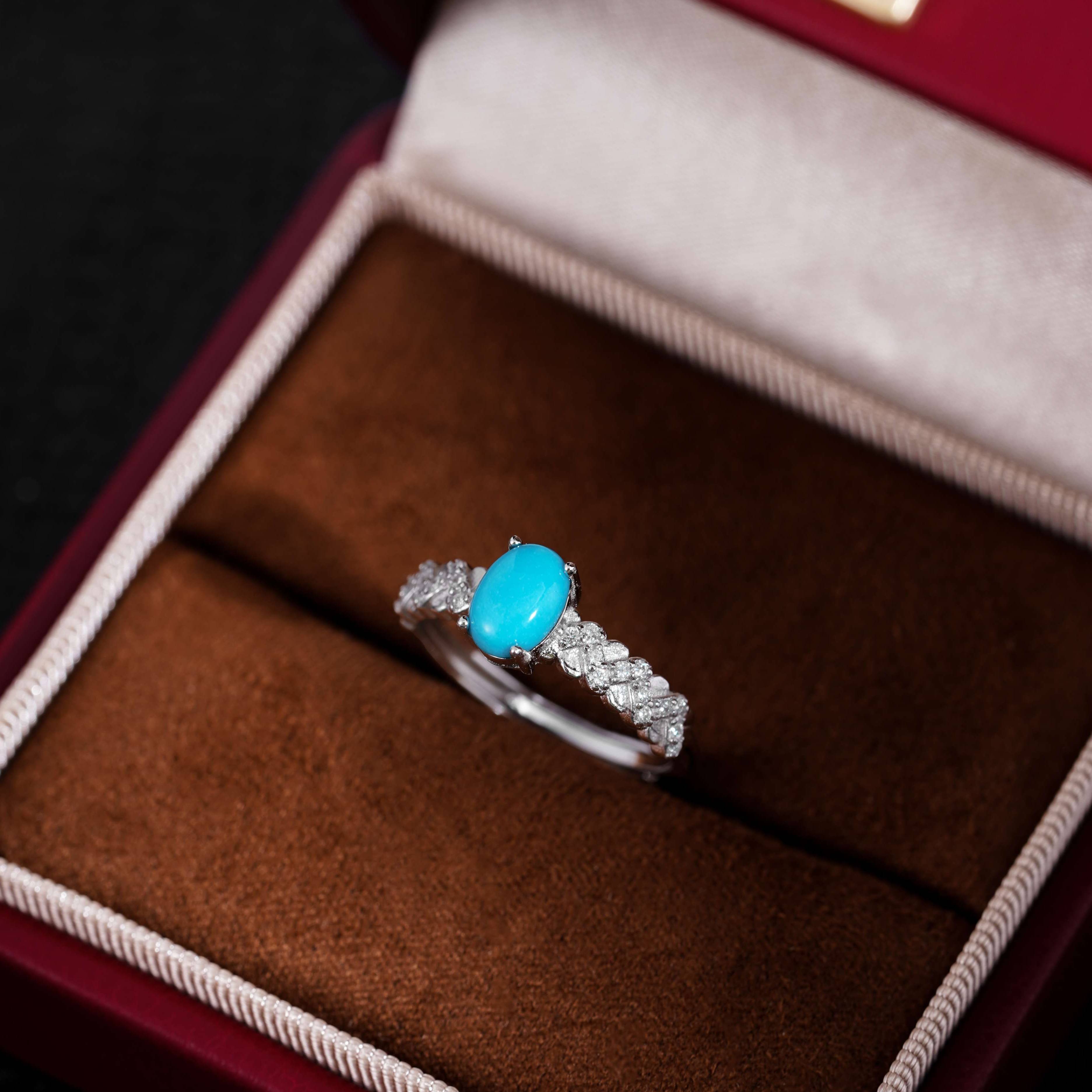 【臻珍集】S925银72分绿松石戒指ZCR0009