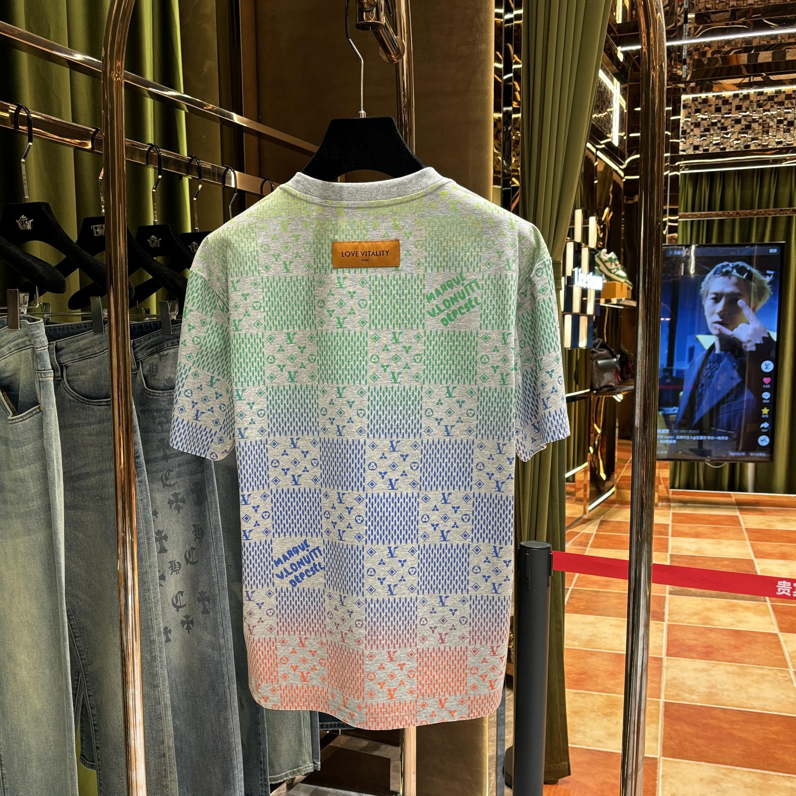 TD【BOBO专属】休闲棋盘格短袖t恤男夏潮牌新款高级感体恤 25083