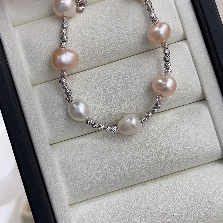 银S925镶嵌手绳淡水珍珠
