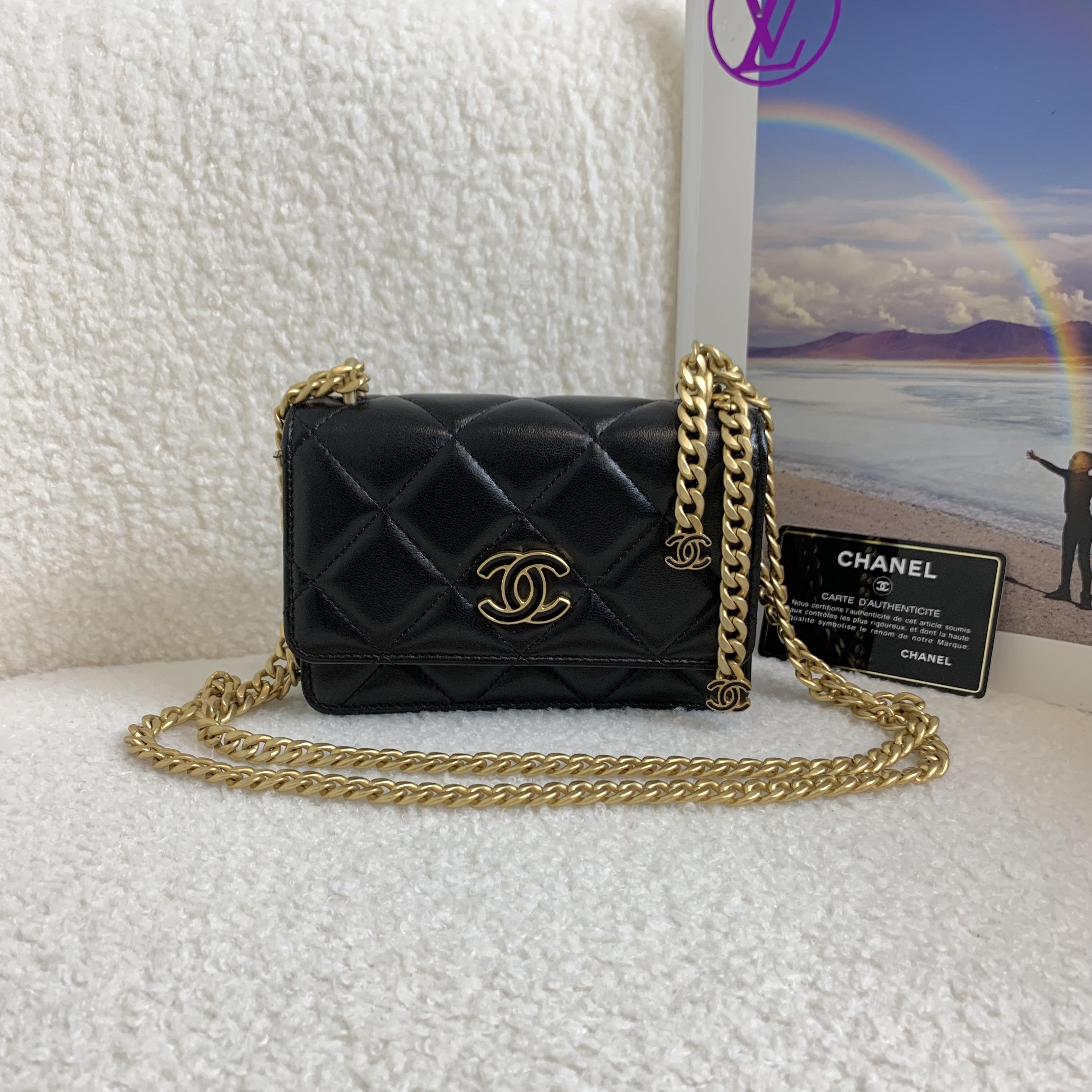 99新 Chanel/香奈儿 壹臻/黑金珐琅风琴mini woc 31开/44026721