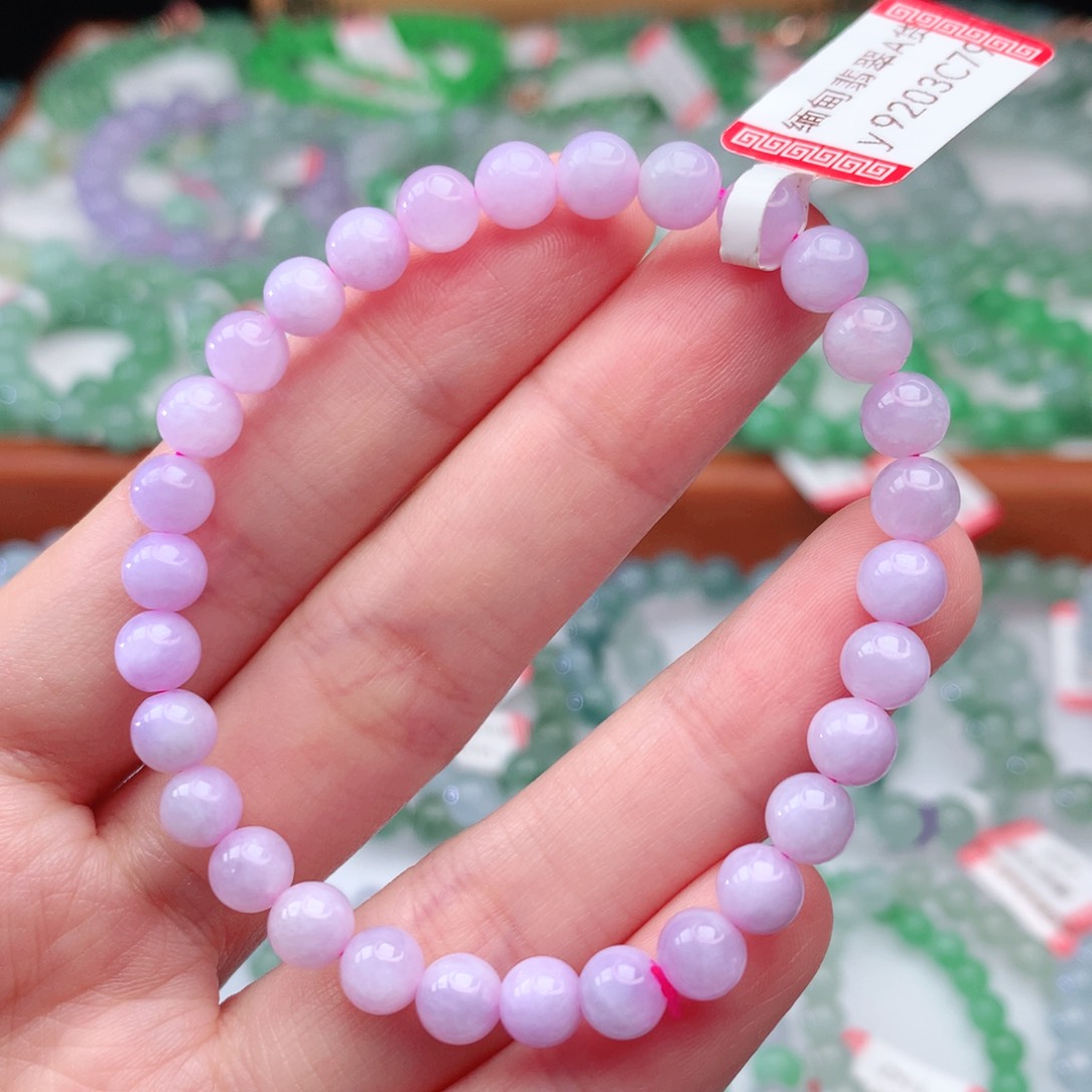 翡翠手链未镶嵌乔*乔翡翠6mm