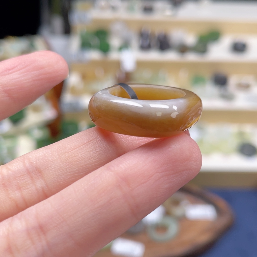 和田玉未镶嵌戒指内径-16.7