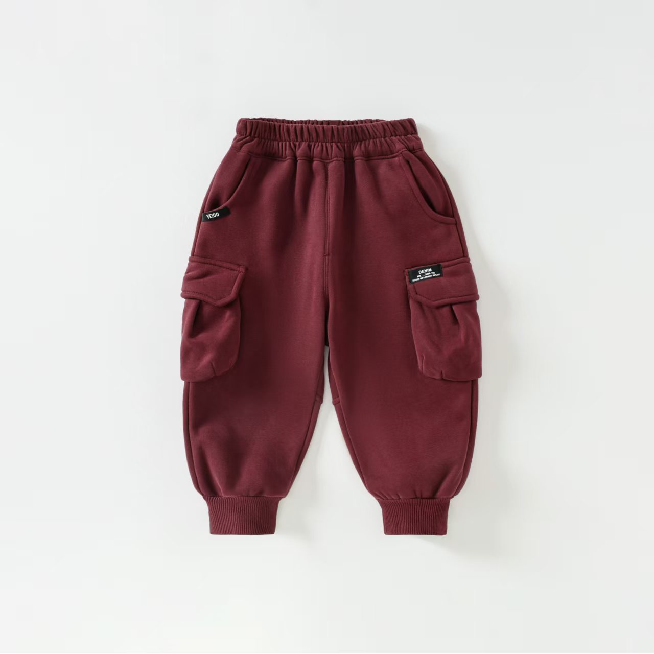 66519儿童加绒还厚针织卫裤男女童运动休闲外出裤