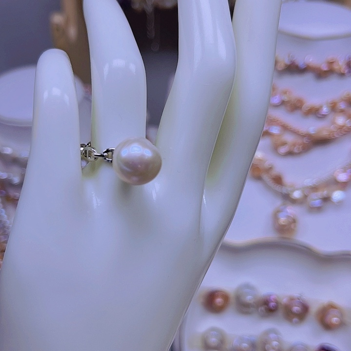 淡水珍珠戒指合金