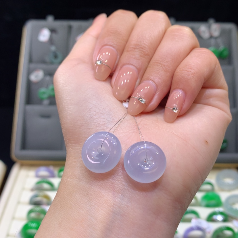 【闪购商品】翡翠戒指未镶嵌一对