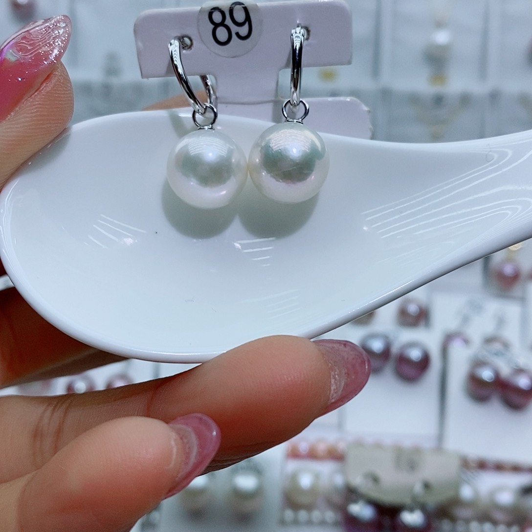 淡水珍珠耳饰银S925镶嵌