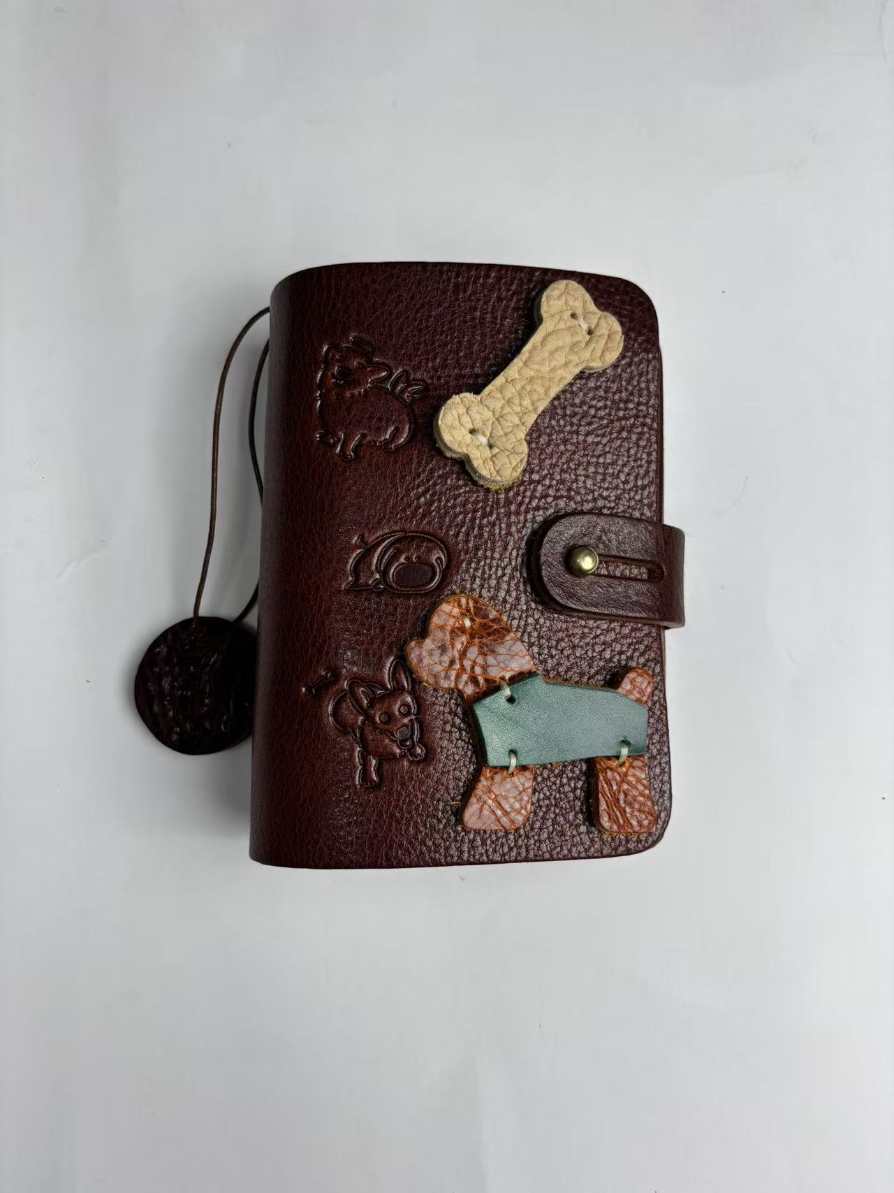 可爱元素原创设计手工头层牛皮多巴胺手账本  A7