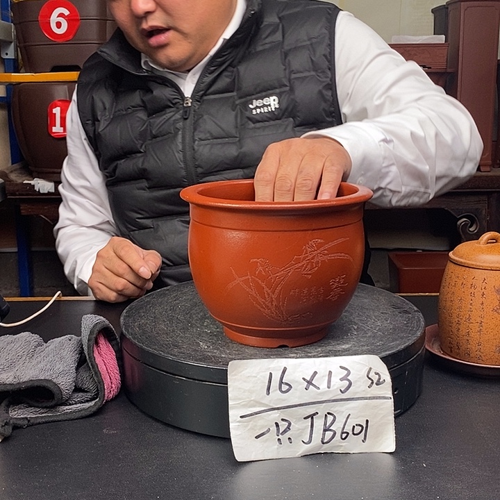 紫砂花盆货号一只JB601