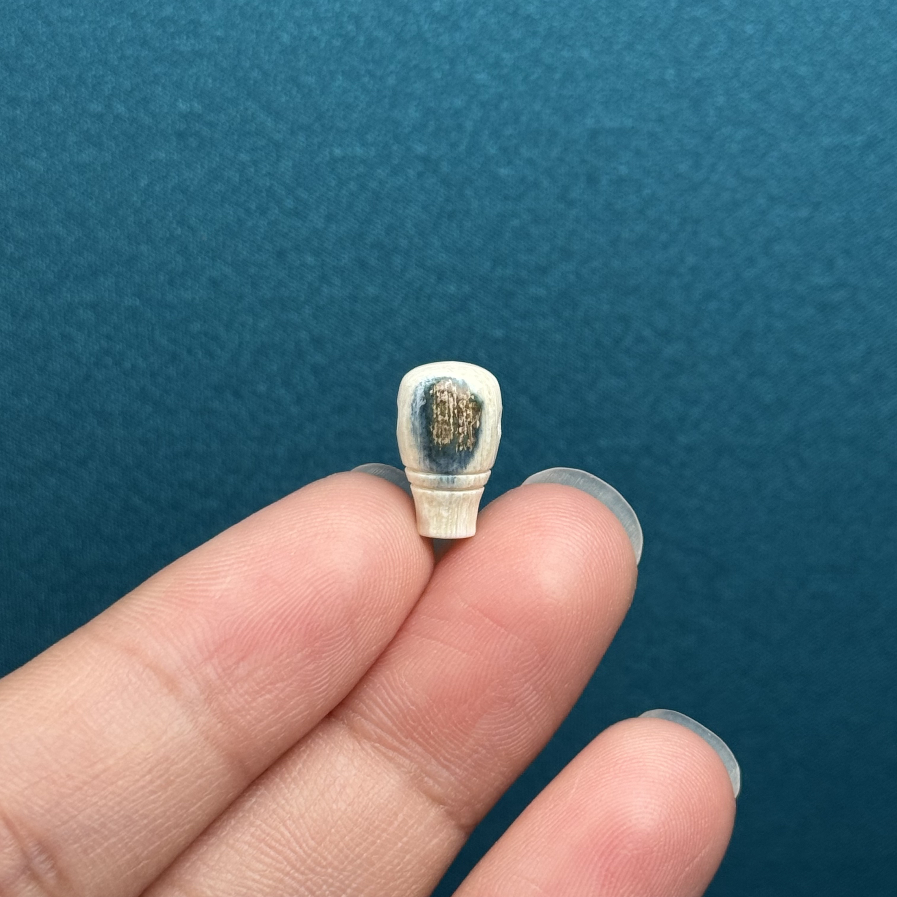 D27-19天然猛犸牙 蓝眼睛三通7.5*12.5mm一物一图支持鉴定