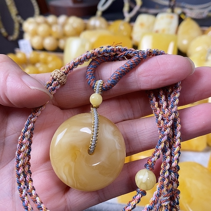 琥珀未镶嵌裸石平安扣