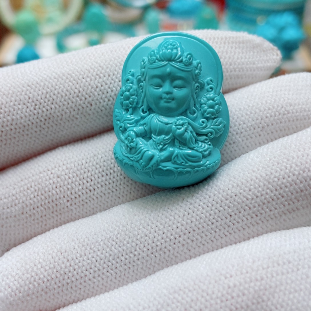 绿松石未镶嵌绿度姆