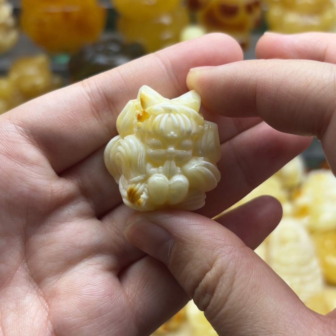 蜜蜡裸石未镶嵌蜜蜡吊坠打孔不退换