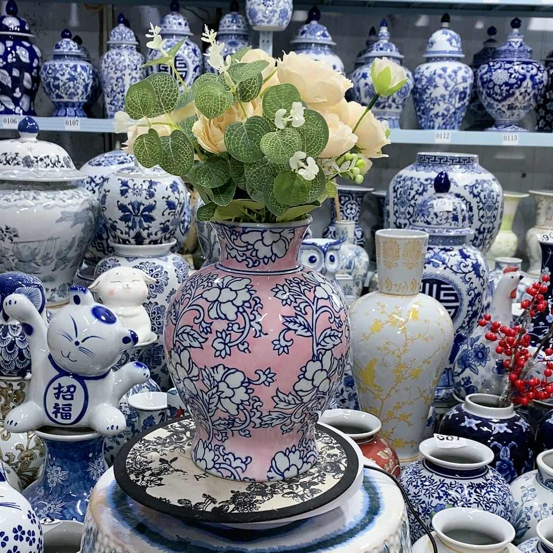 【闪购商品】摆件粉釉石榴瓶瓷器23.9.17………………