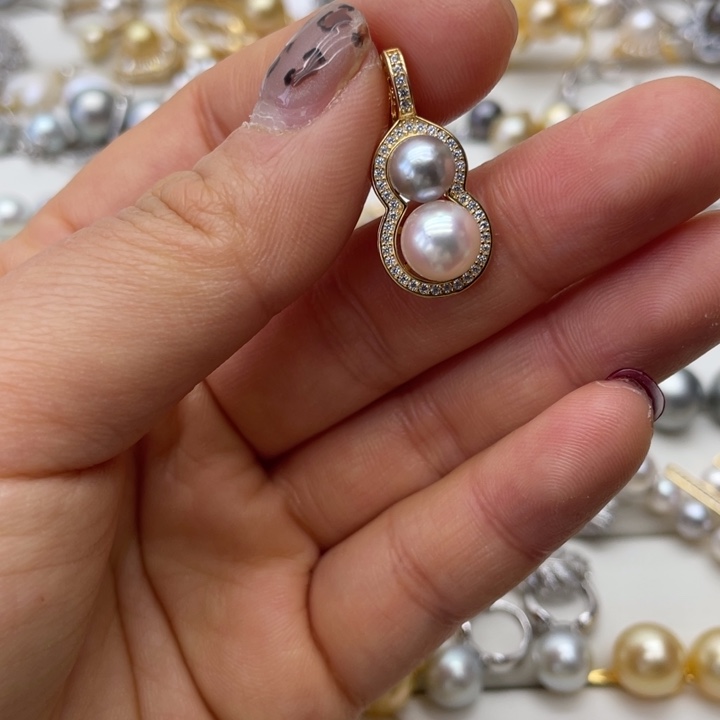 海水珍珠吊坠(不含链)银S925镶嵌