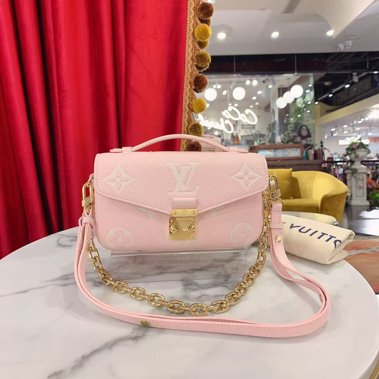 99新 LouisVuitton/路易威登 GGS新款邮差mini粉色牛皮58135960