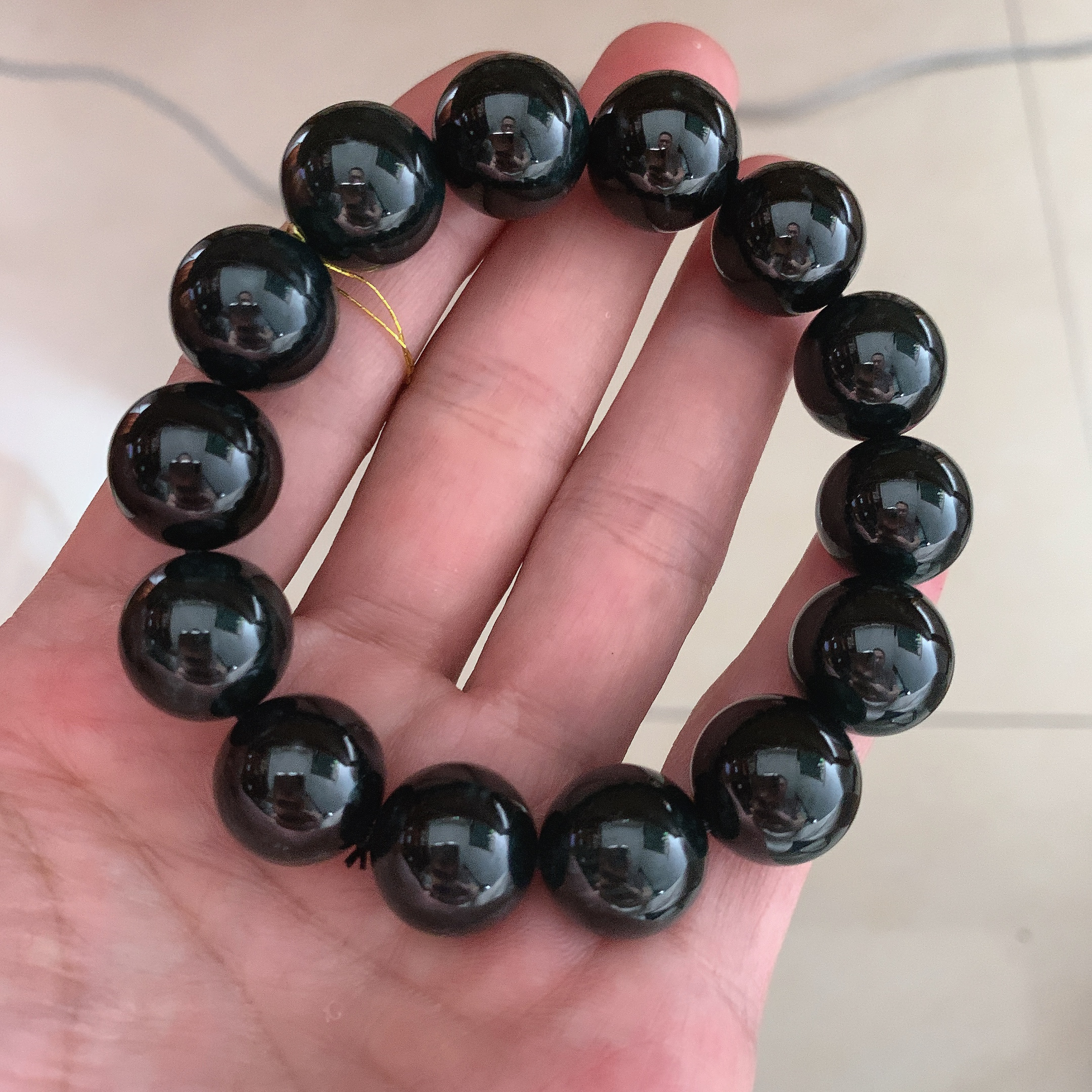 天然缅料A货 卡16圆珠14颗手串286