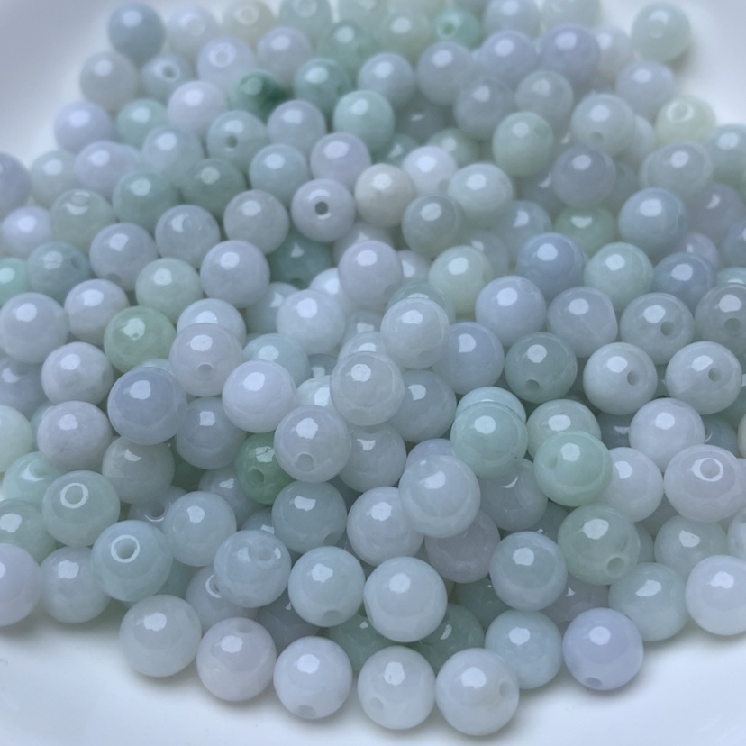【闪购商品】未镶嵌手链翡翠卡5.8冰绿白100颗