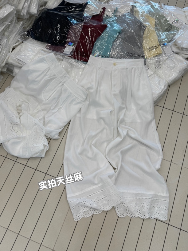 born（W2632）天丝麻 氛围感白裤子