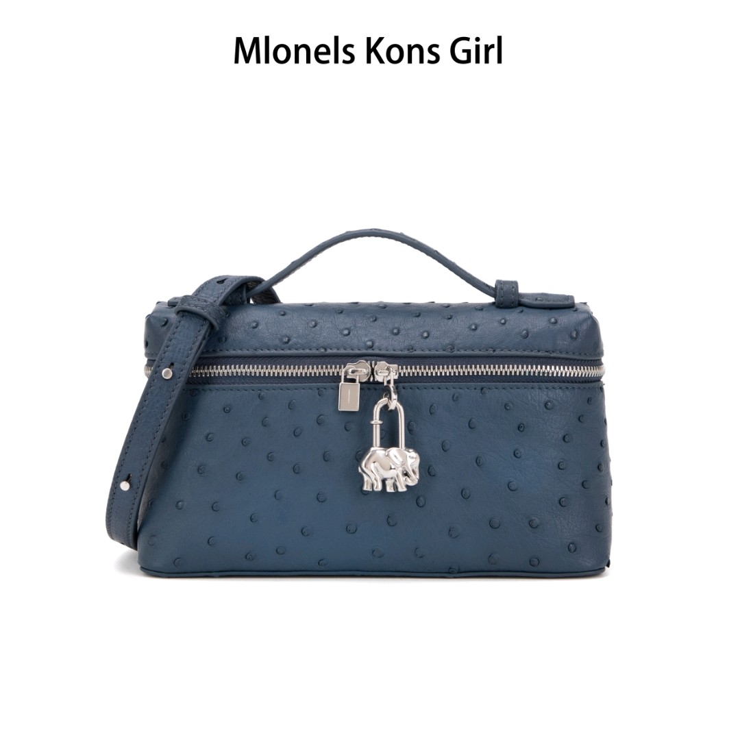 进口南非鸵鸟皮系列  盒子包单肩斜挎手提包