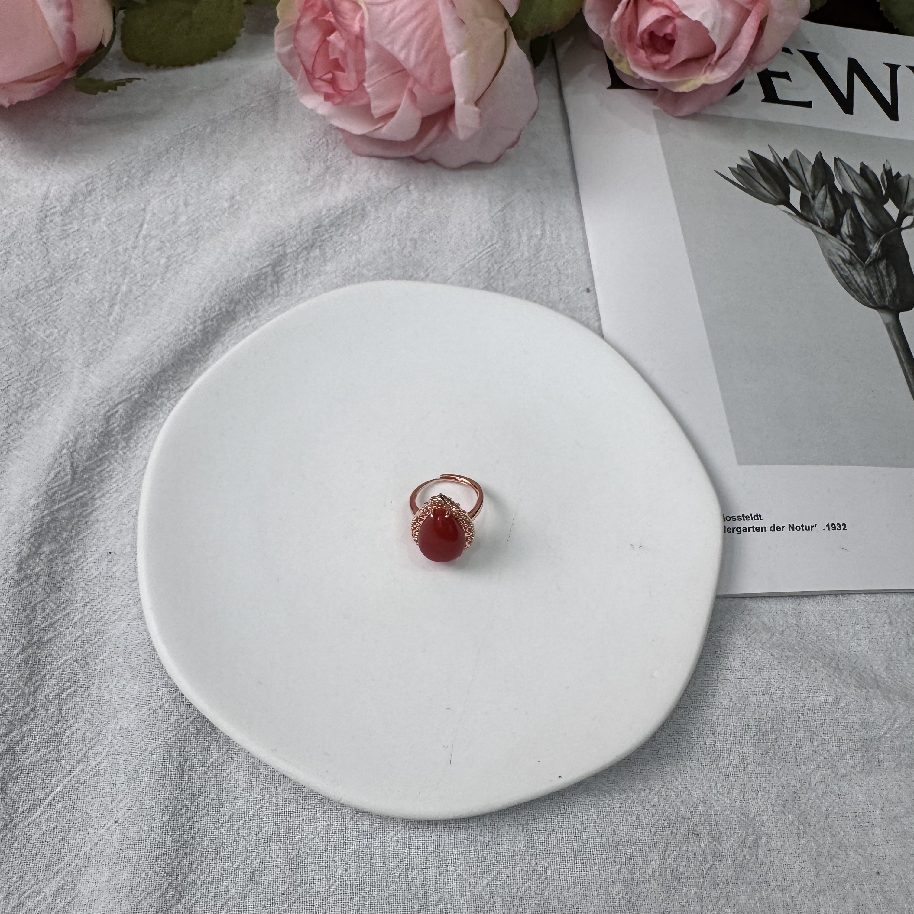 高定珠宝红翡戒指HF1594S518