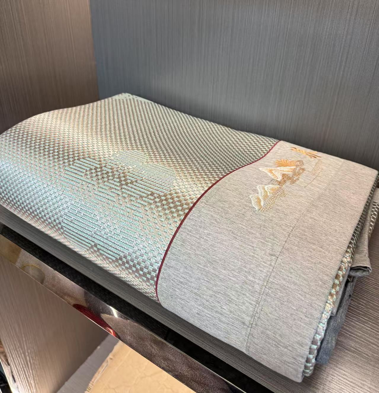 养生冰藤凉席床单款三件套-绿