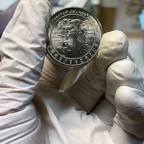 其他普通金属新疆纪念币卷拆单枚，，，，，，，
