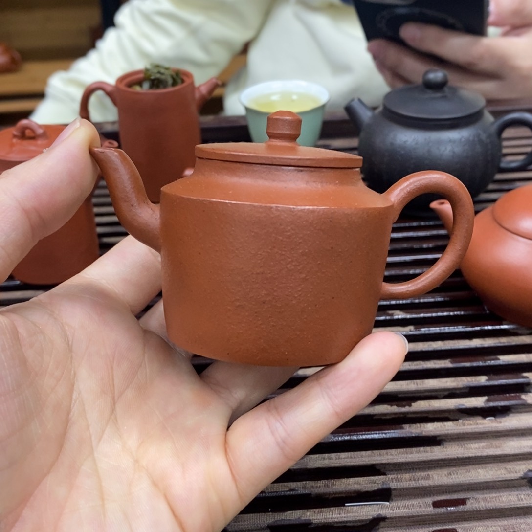 紫砂茶壶青**术折肩宫灯全手100毫升