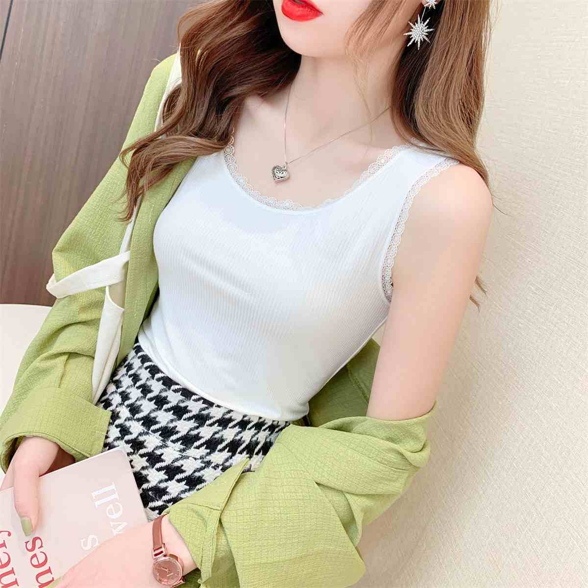 80-200斤大码蕾丝吊带背心女内搭通勤胖mm遮肉显瘦外穿打底上衣女