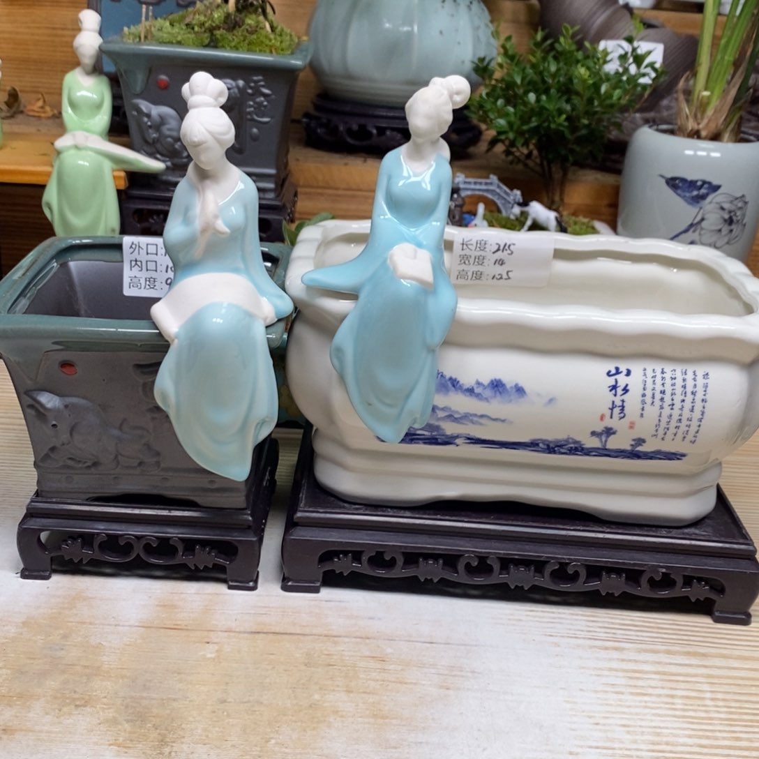 紫砂陶瓷艺术花盆陶瓷