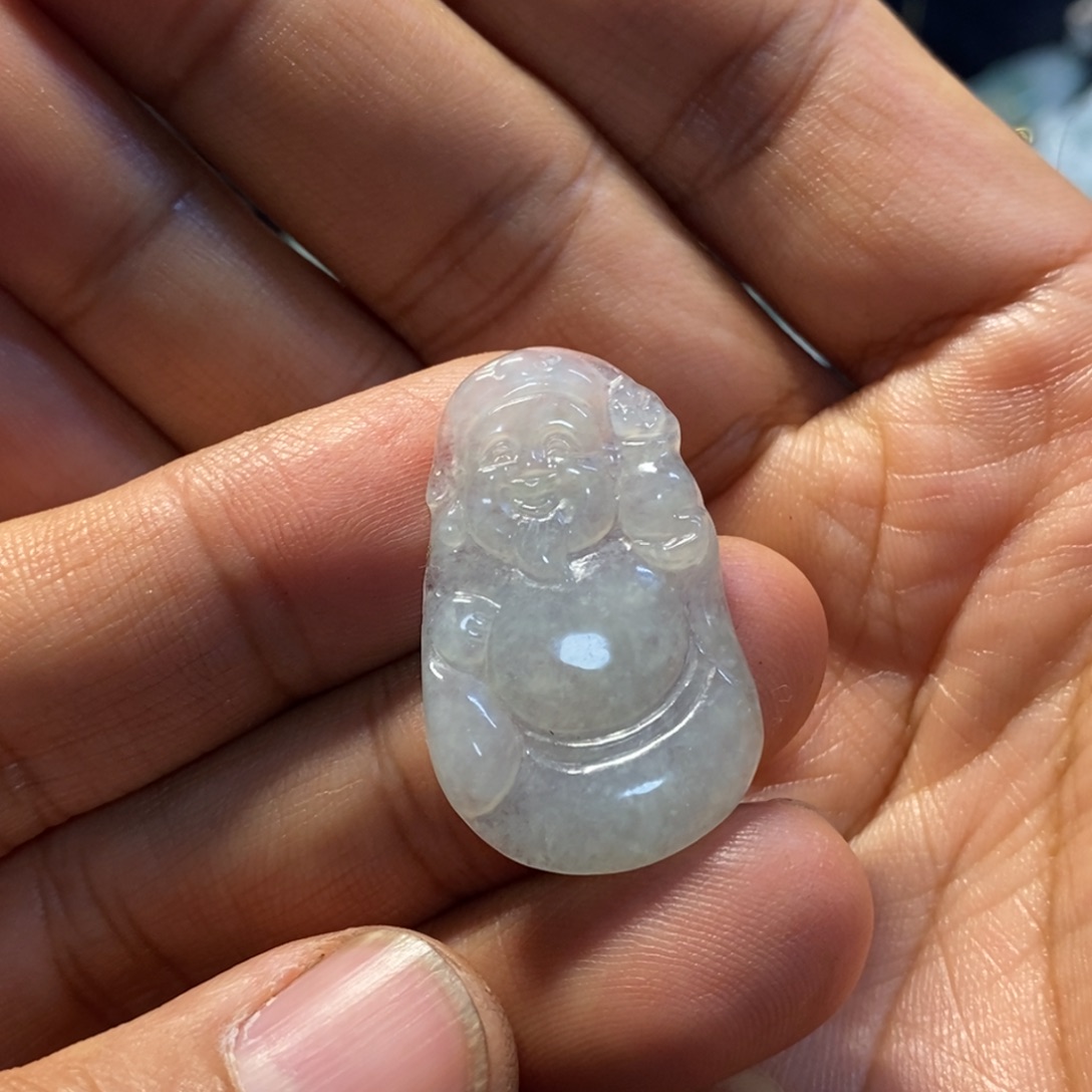 翡翠未镶嵌颈饰天然缅甸翡翠A货财爷吊坠