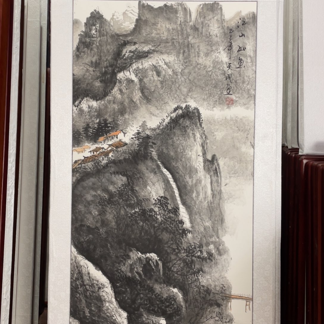国画带框尺寸63*123厘米