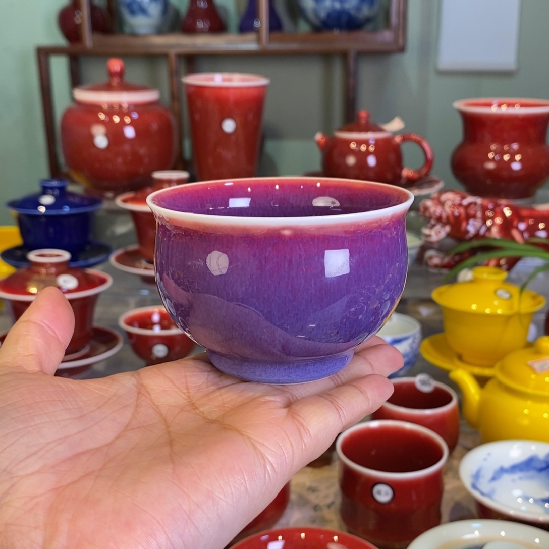 清欢玩原矿玫瑰紫炉士杯