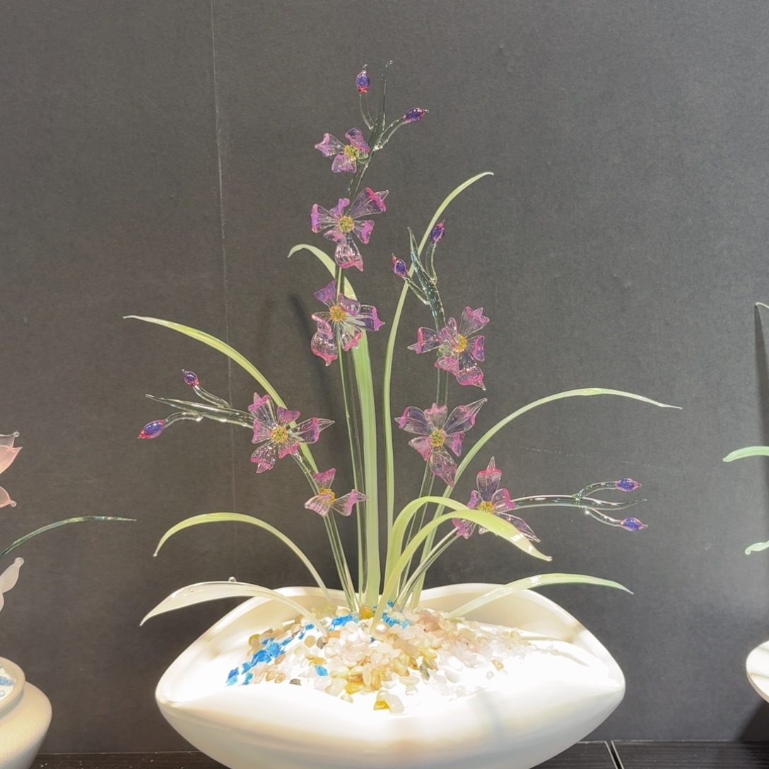 手工艺品琉璃炫彩兰花15