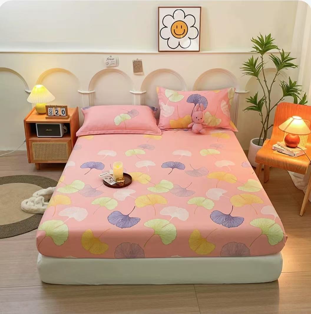 家用粉底银杏图案床笠（单床笠款）256251236